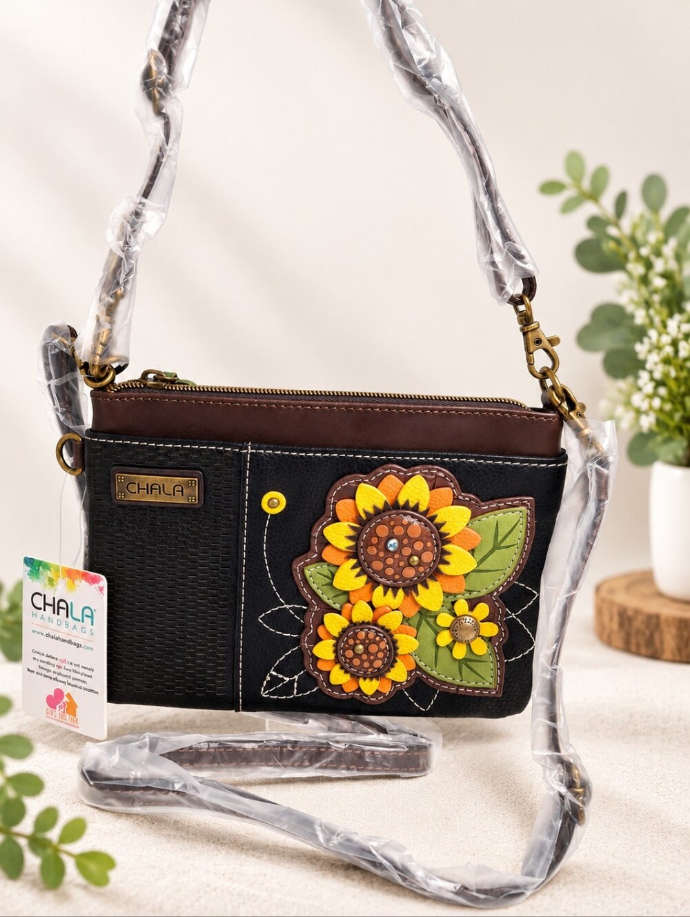 Chala Mini Crossbody Bag Sunflower Navy Floral Bag NWT